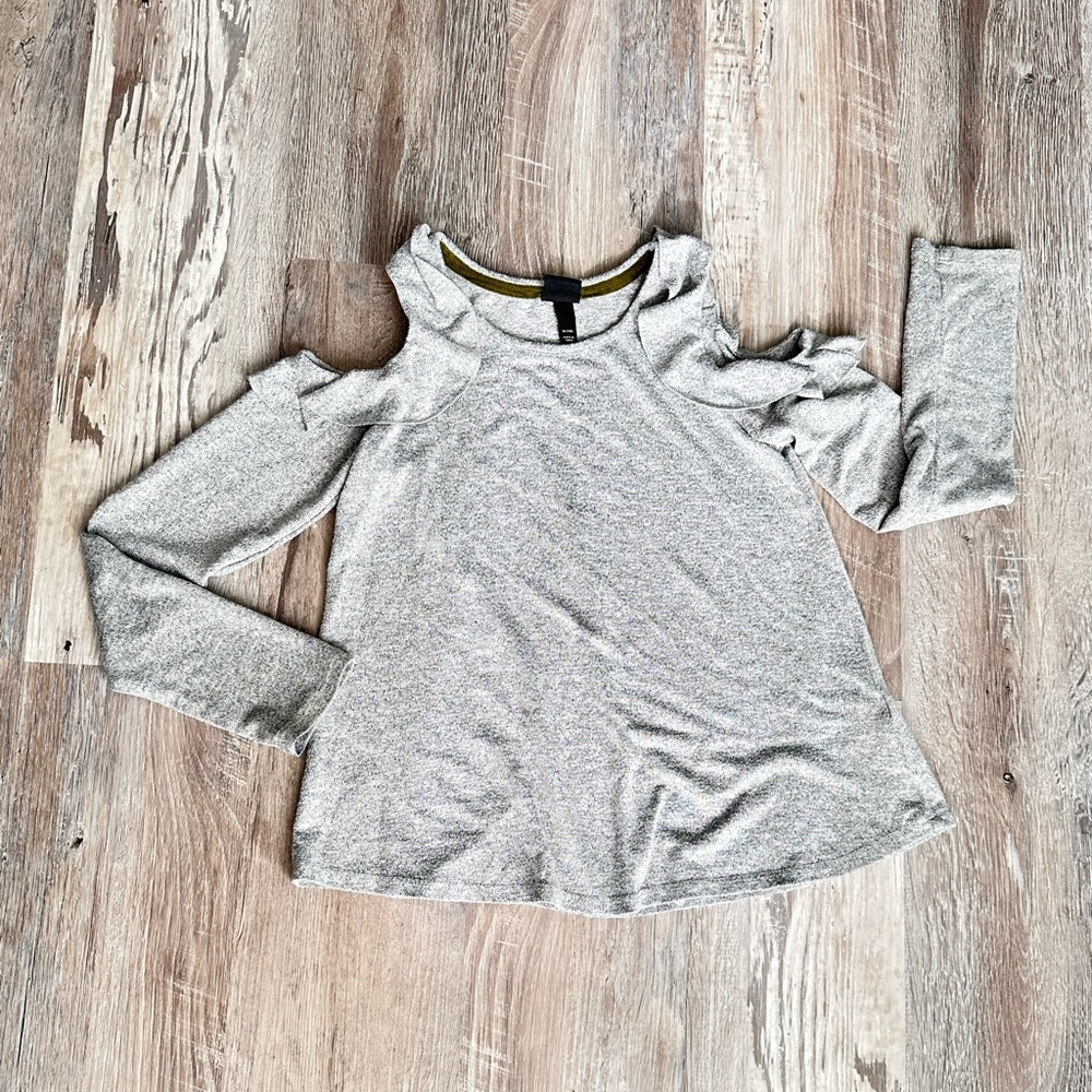 Long sleeve open shoulder blouse for girl